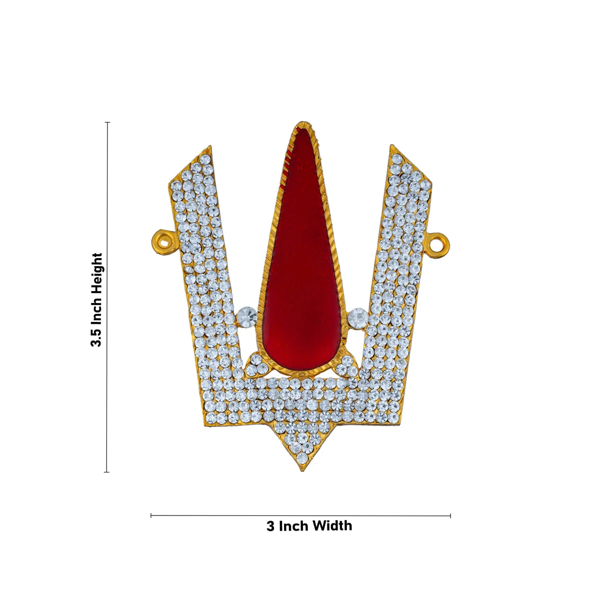 Stone Vishnu Tilak - 3.5 x 3 Inches | Perumal Namam/ V Shape Stone Namam for Deity Decor - Image 3