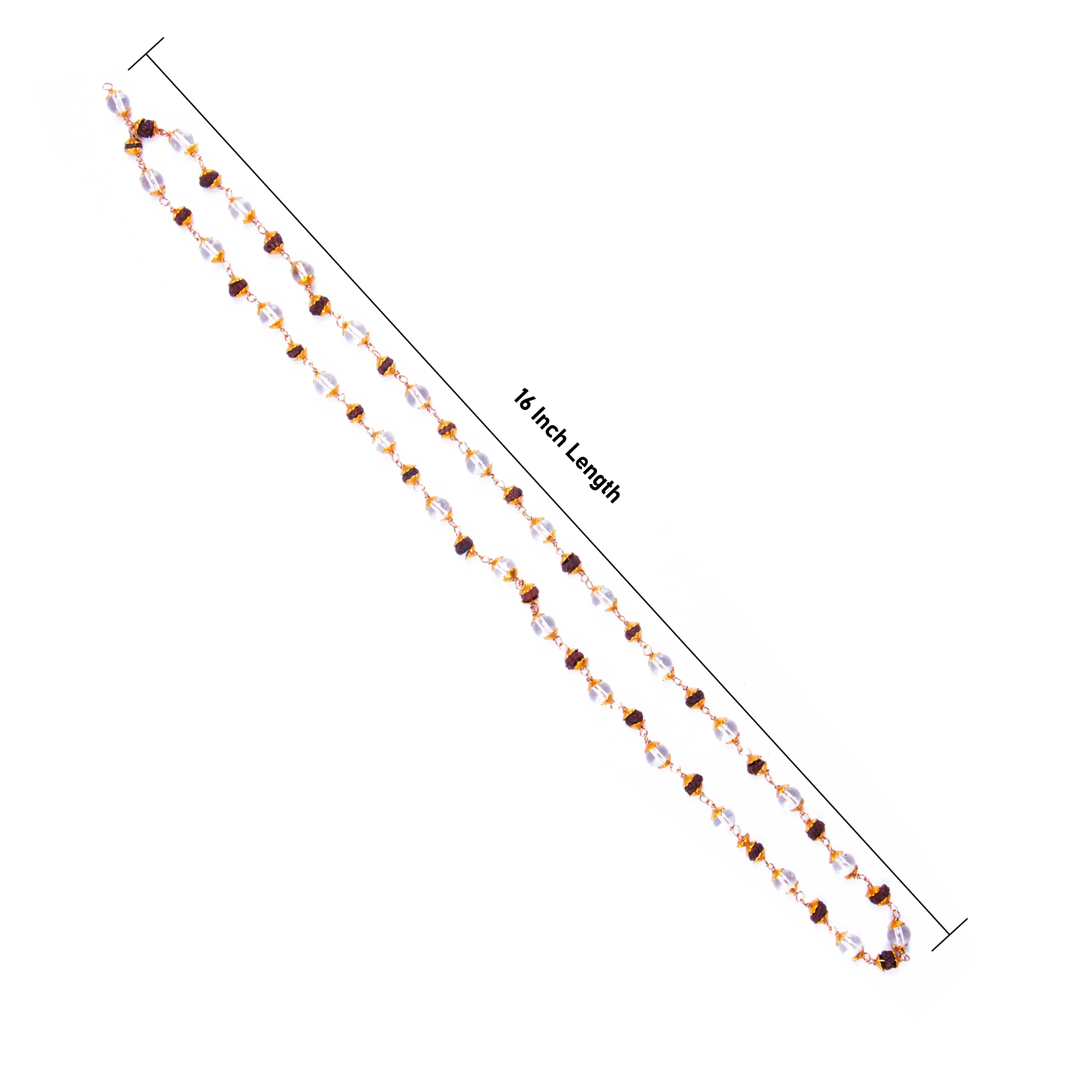 Stone With Rudraksha Bead Mala - 16 Inches | 54 Beads Kanthi Mala/ Ruthratcham Malai With Copper Knot For Men - Image 4