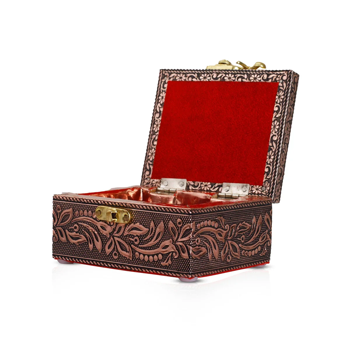 Storage Box - 2 x 3.25 Inches | Wooden Box/ Copper Finish Jewelry Box for Women - Image 4