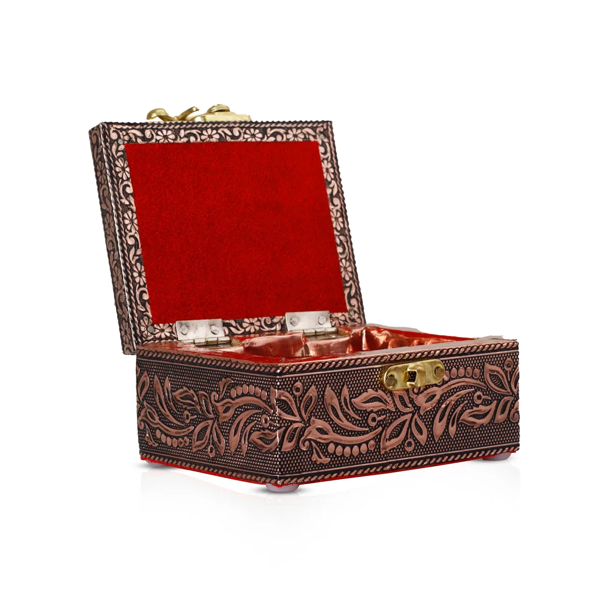 Storage Box - 2 x 3.25 Inches | Wooden Box/ Copper Finish Jewelry Box for Women - Image 5