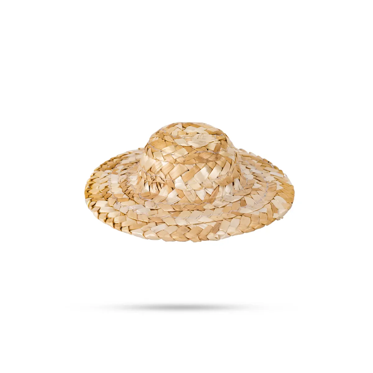 Straw Hat - 1 X 3.5 Inches | Straw Cap Headwear/ Grass Cap For Deity Decor - Image 3