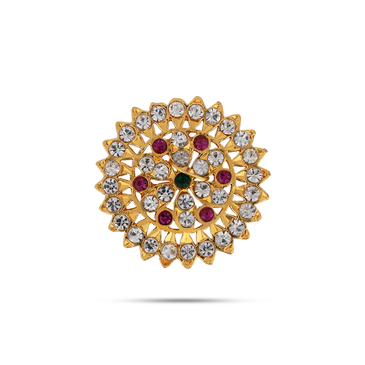 Sun And Moon Pair - 1.25 X 1.25 Inches | Multicolour Stone Jewellery/ Sun Moon Hair Accessories For Deity Decor