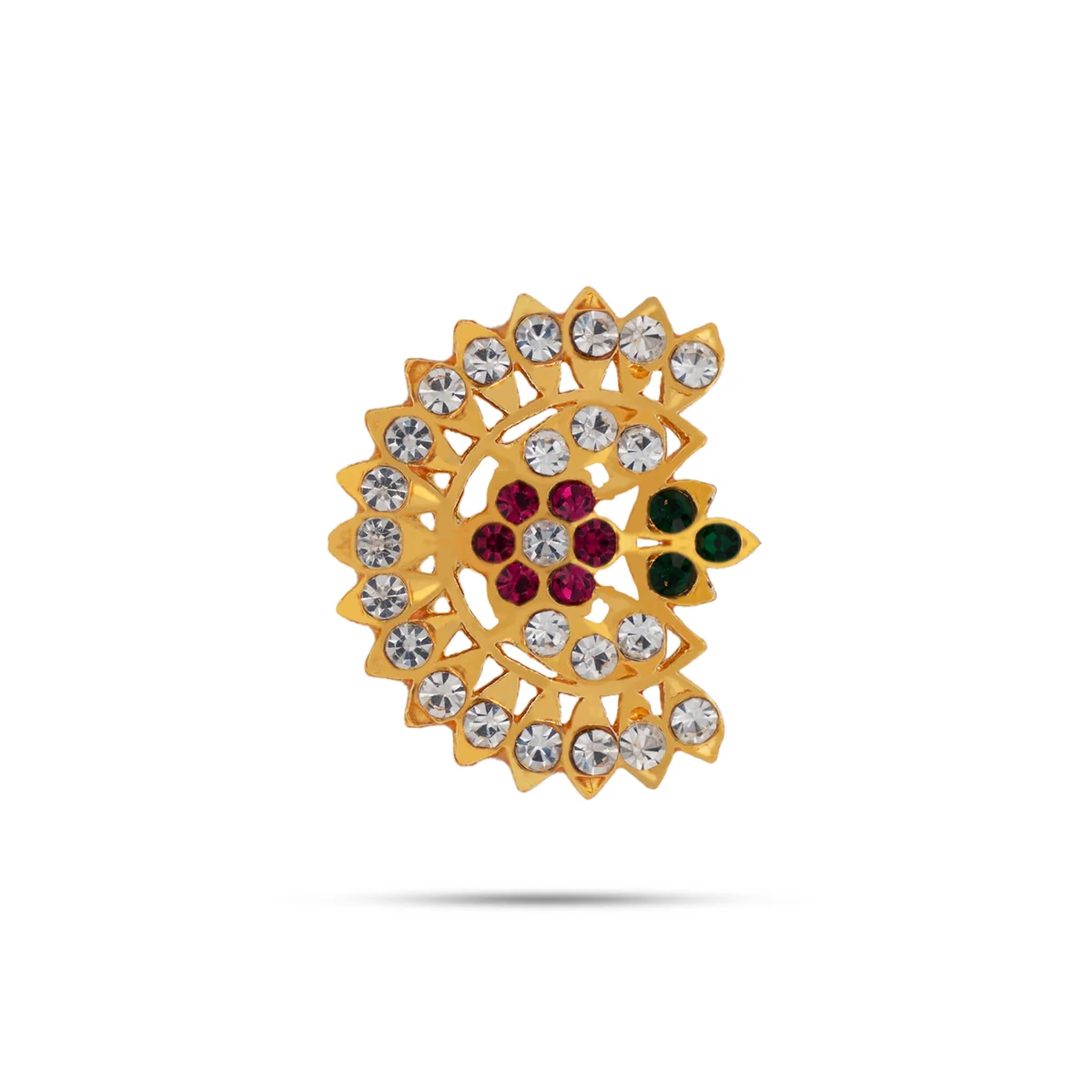 Sun And Moon Pair - 1.25 X 1.25 Inches | Multicolour Stone Jewellery/ Sun Moon Hair Accessories For Deity Decor - Image 3
