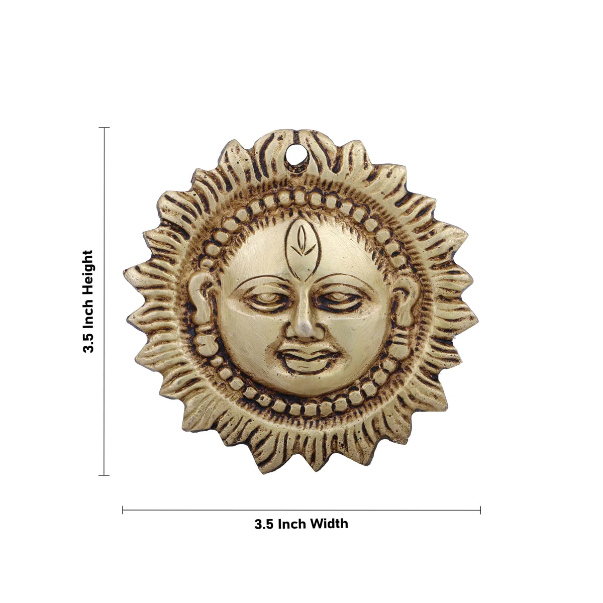 Sun Face Wall Hanging - 3.5 x 3.5 Inches | Brass Sun Wall Decor/ Surya Face Wall Hanger for Home Decor - Image 3