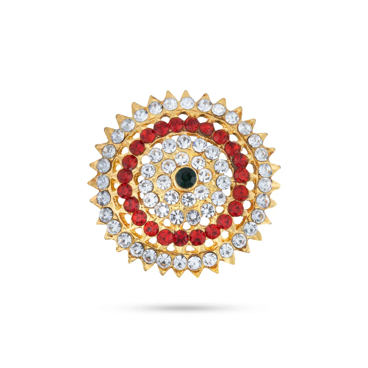 Sun & Moon Billai - 1.5 x 1.25 Inches | Multicolour Stone Jewellery/ Hair Accessories for Deity - Image 7