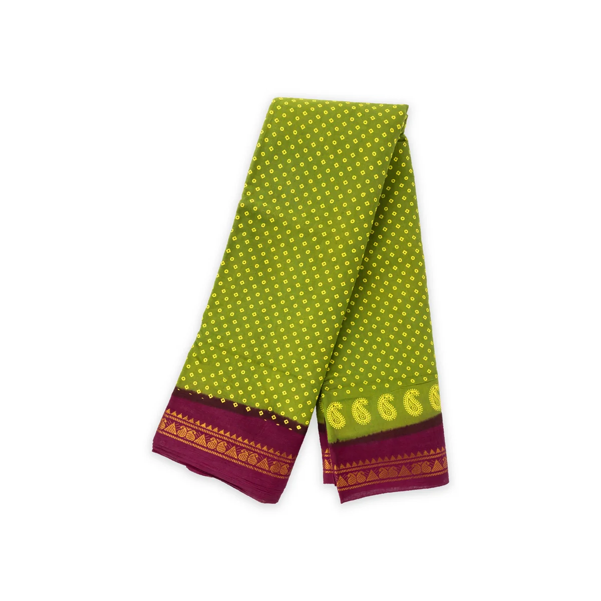 Sungudi Cotton Saree - 9 1/2 Yards | Traditional Saree/ Pudavai/ Handloom Saree For Traditional Ceremonies - Image 5