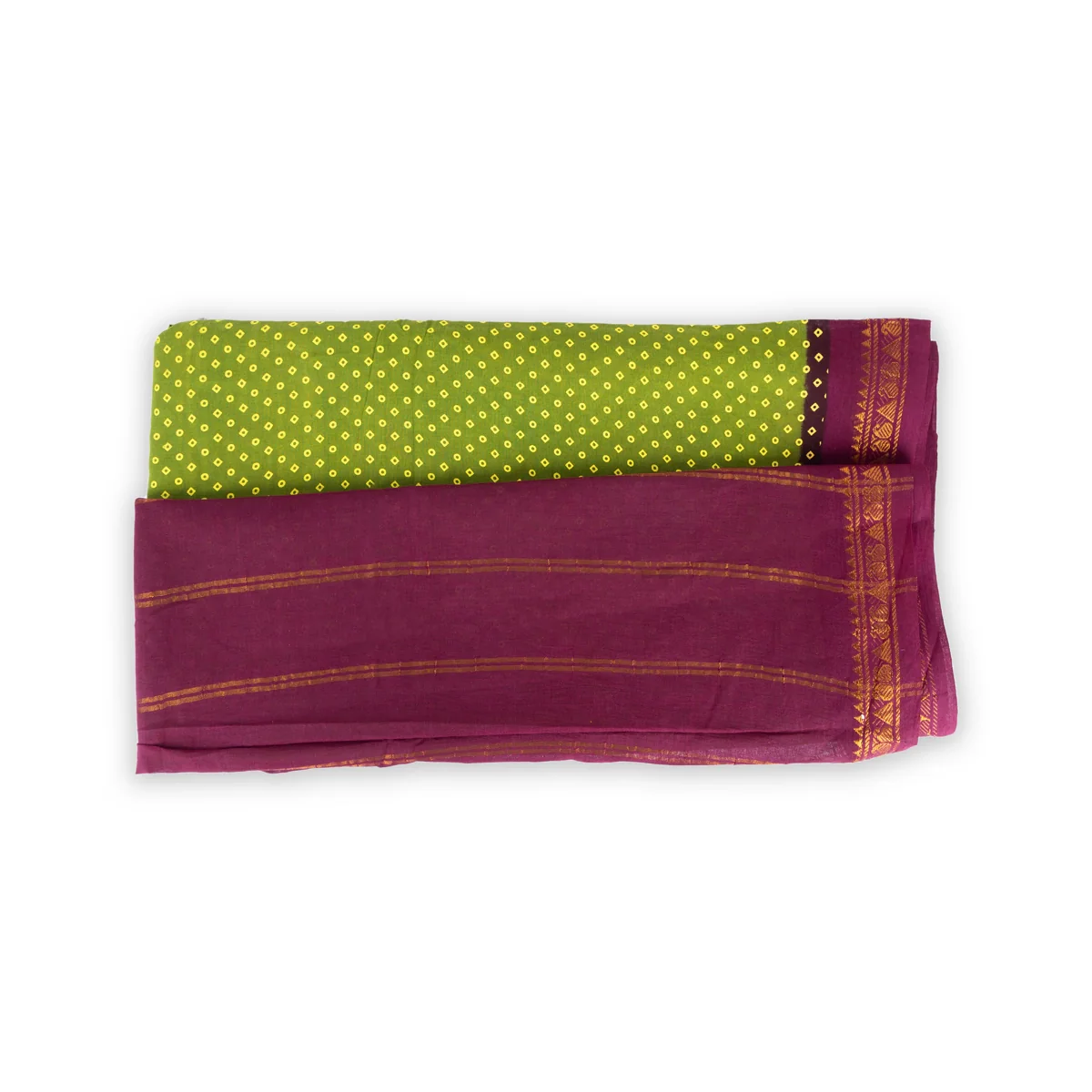 Sungudi Cotton Saree - 9 1/2 Yards | Traditional Saree/ Pudavai/ Handloom Saree For Traditional Ceremonies - Image 9