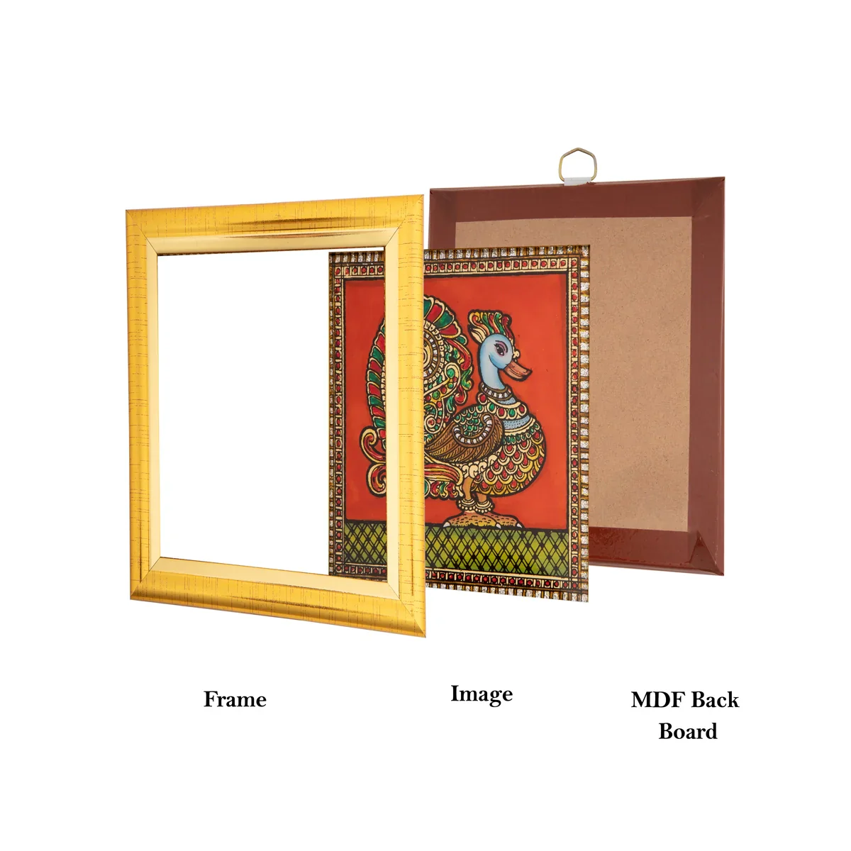 Swan Photo Frame - 5 x 5 Inches | Tanjore Glass Painting Picture Frame for Home Décor - Image 3