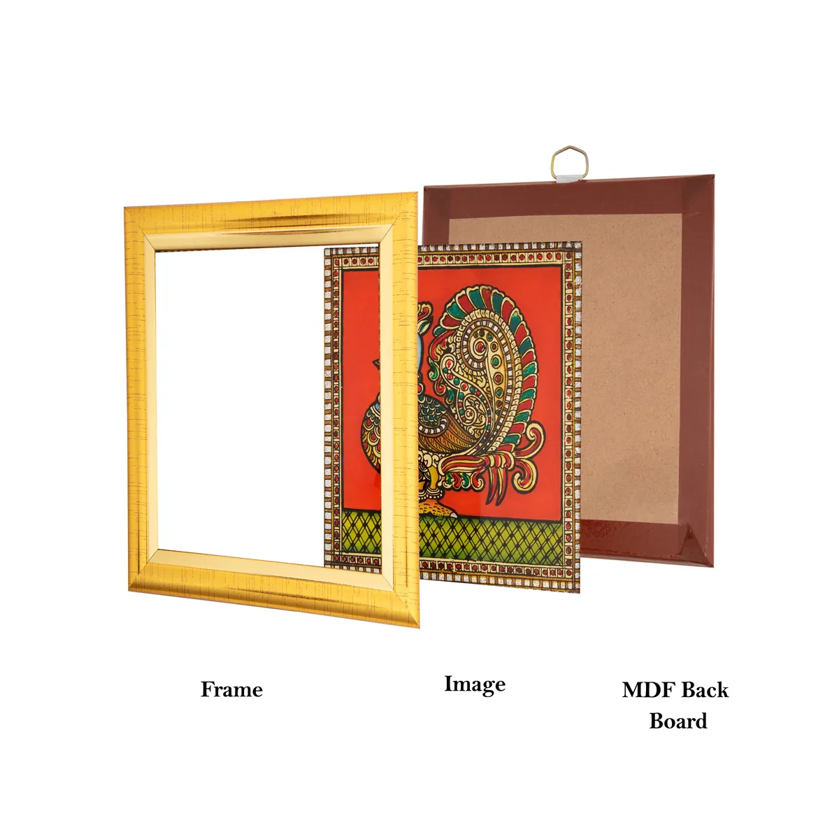 Swan Photo Frame - 8 x 8 Inches | Tanjore Glass Painting Picture Frame for Home Décor - Image 4
