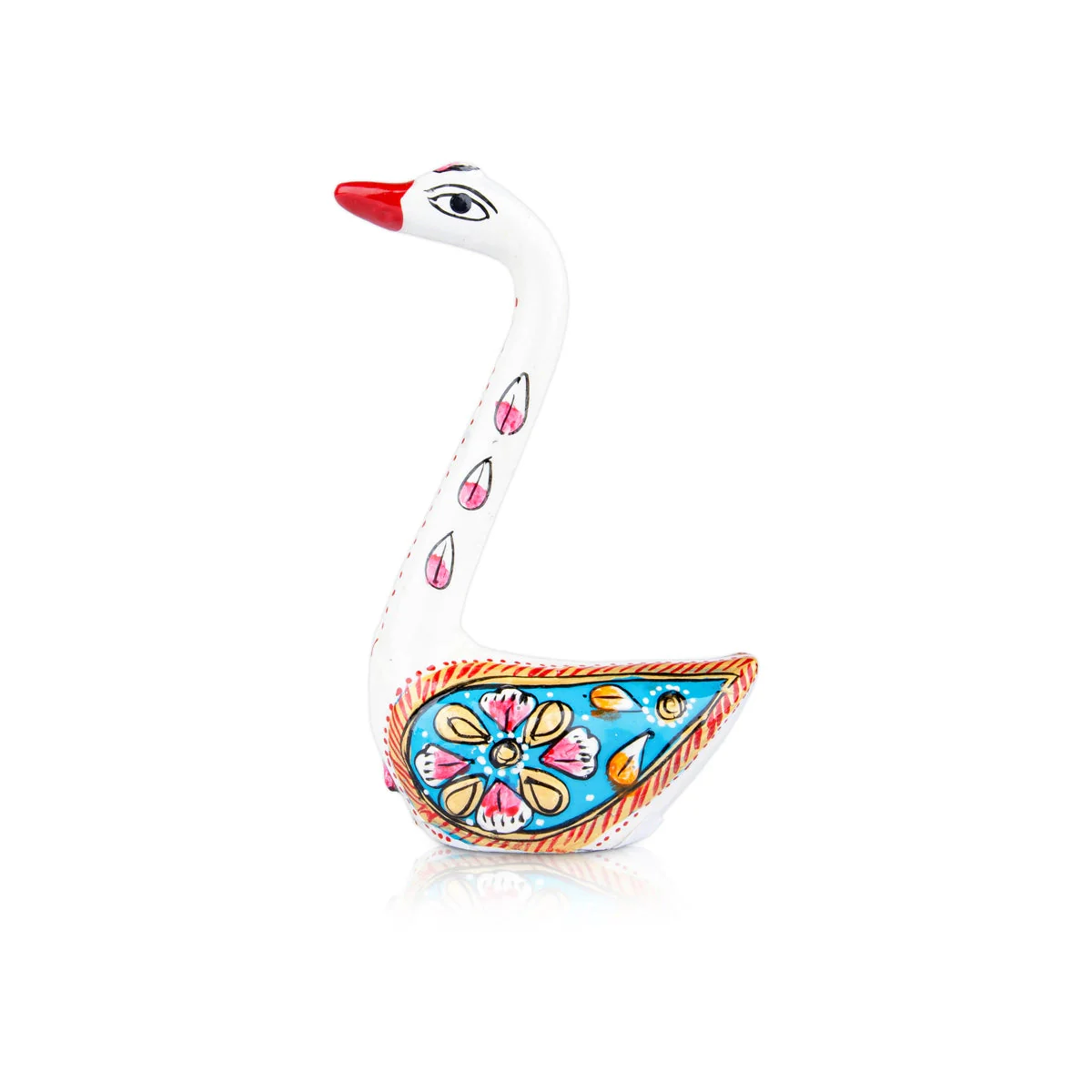 Swan Statue Pair - 3 x 2.5 Inches | Aluminium Murti/ Painted Swan Sculpture for Home Decor - Image 4