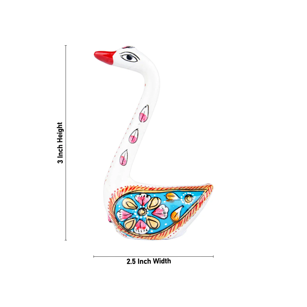 Swan Statue Pair - 3 x 2.5 Inches | Aluminium Murti/ Painted Swan Sculpture for Home Decor - Image 6