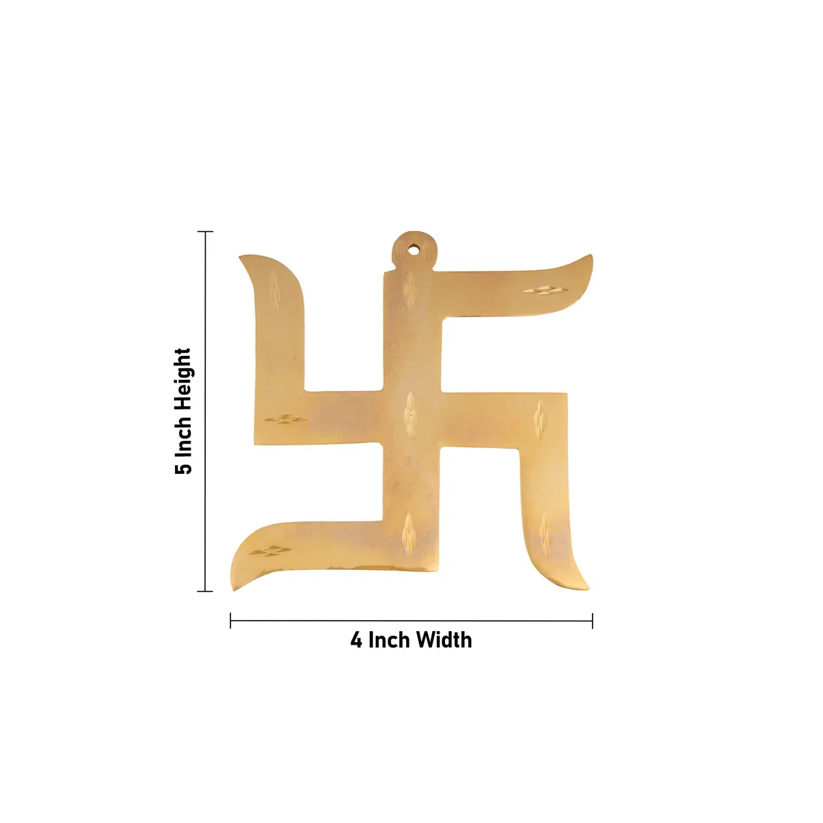 Swastik Wall Hanging - 5 x 4 Inches | Gold Polish Swastika Wall Hanger for Home/ 185 Gms Approx - Image 4