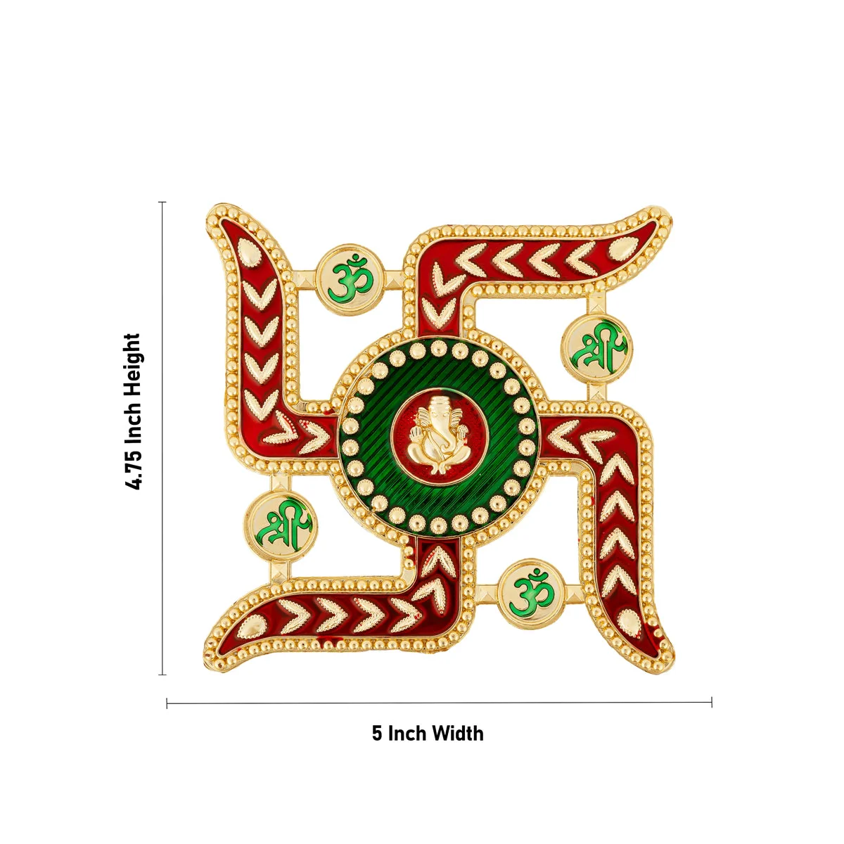 Swastik With Ganesh Design Sticker - 4.75 X 5 Inches | Wall Decor/ Home Decor Sticker For Pooja Room - Image 2