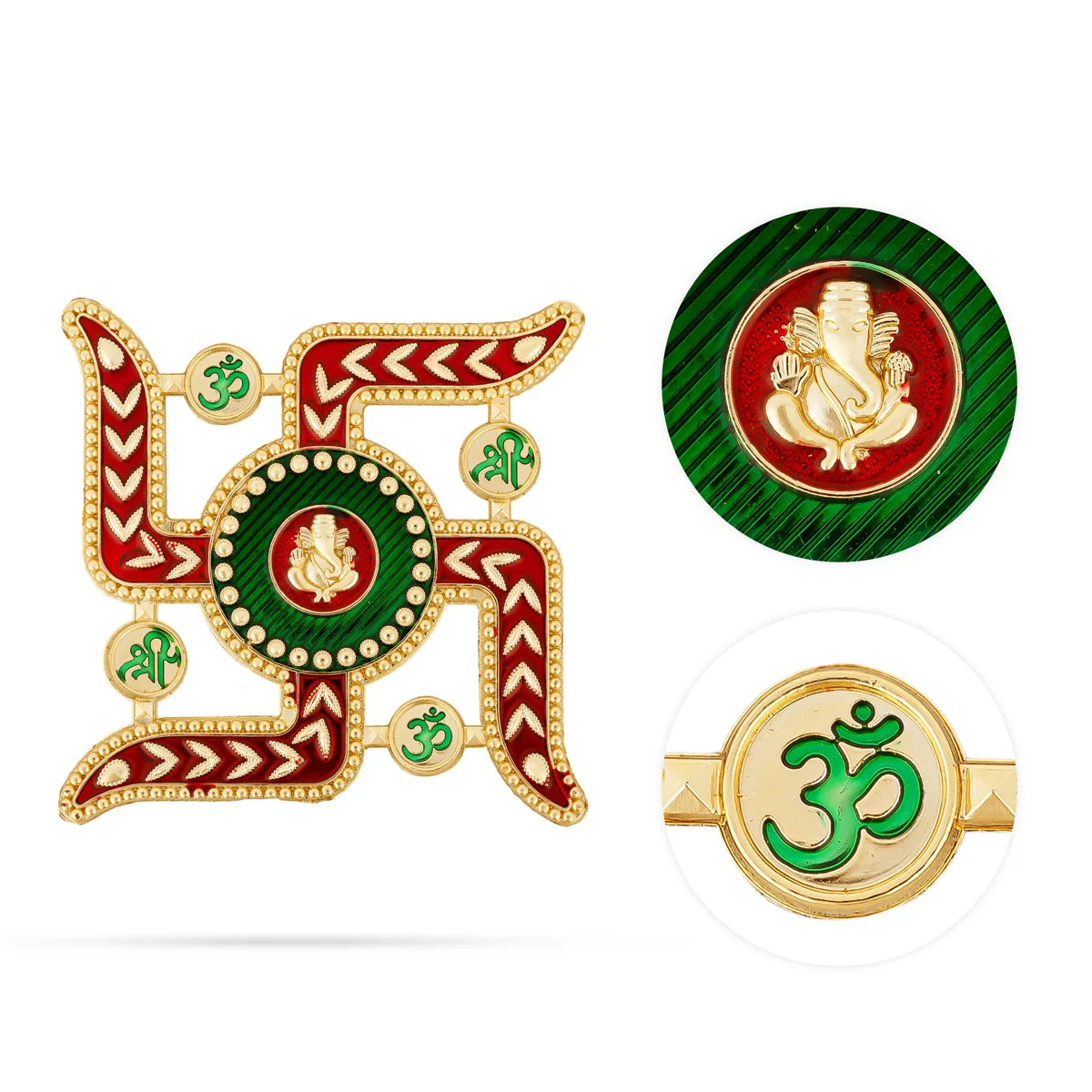Swastik With Ganesh Design Sticker - 4.75 X 5 Inches | Wall Decor/ Home Decor Sticker For Pooja Room - Image 4