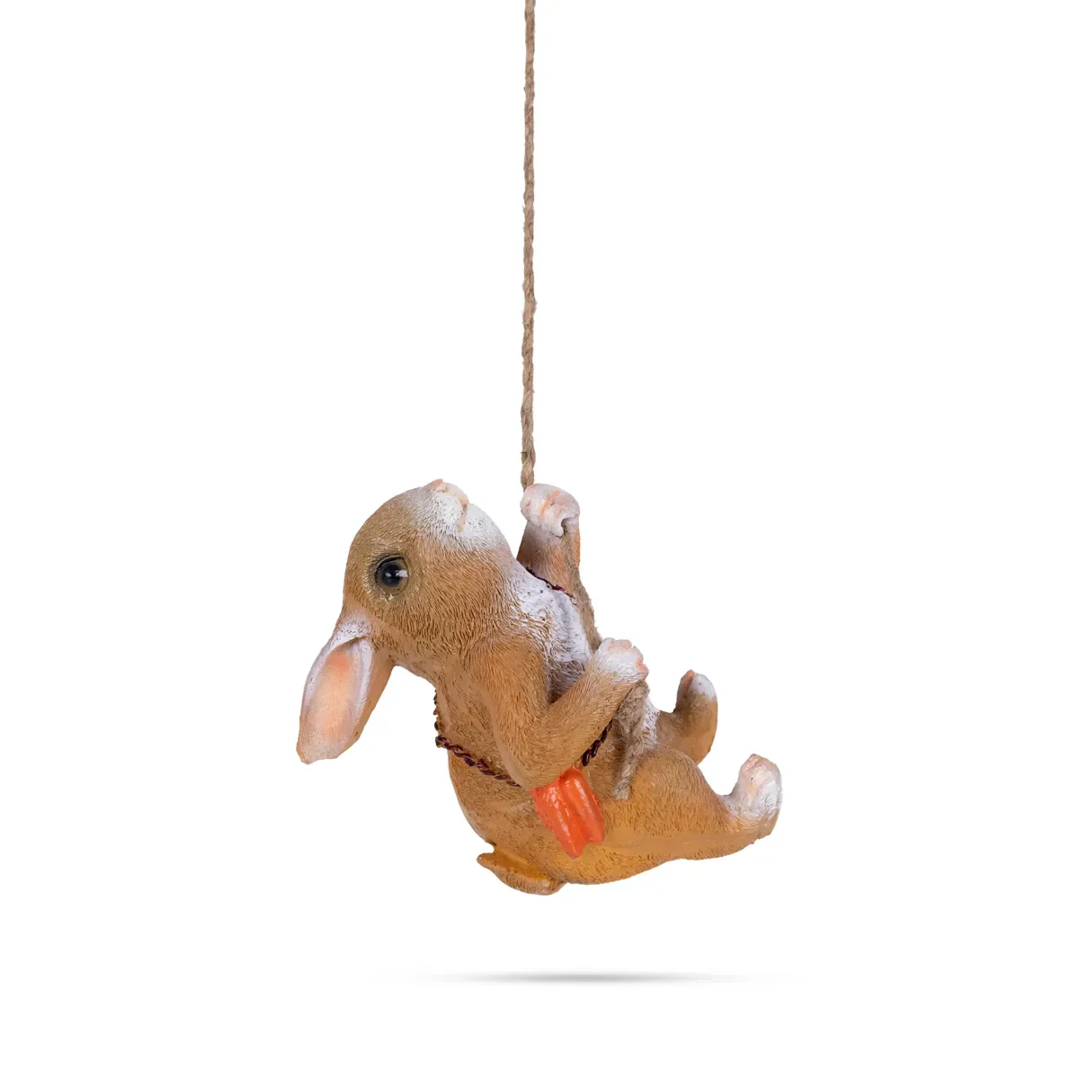 Swing Rabbit Figurine Hanging - 5.25 X 7 Inches | Resin Rabbit Sculpture Wall Hanger/ Rabbit Statue For Garden - Image 2
