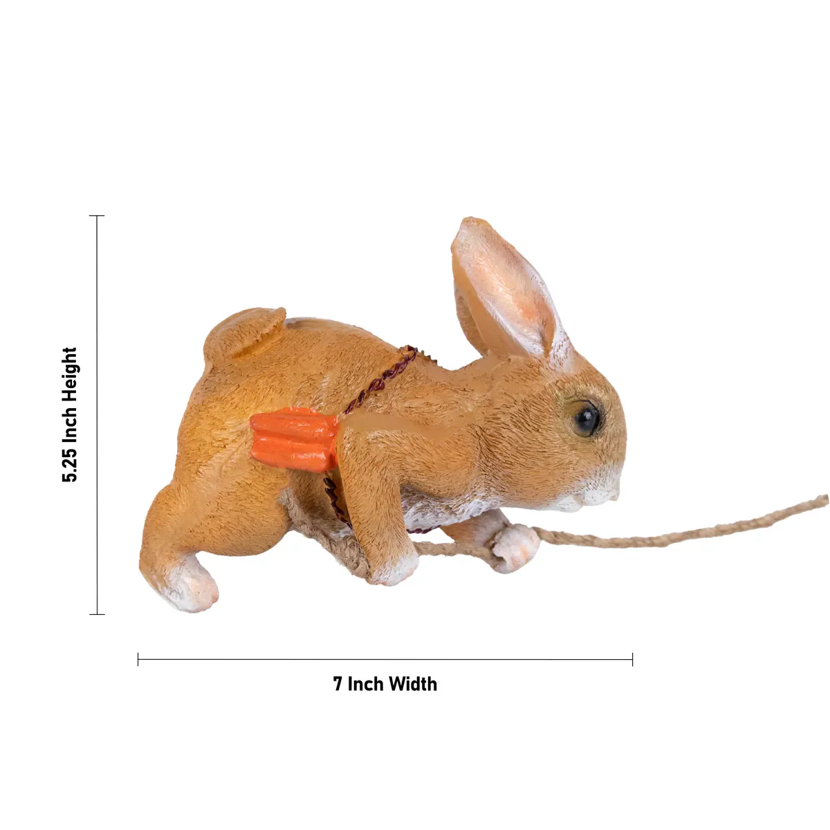 Swing Rabbit Figurine Hanging - 5.25 X 7 Inches | Resin Rabbit Sculpture Wall Hanger/ Rabbit Statue For Garden - Image 4
