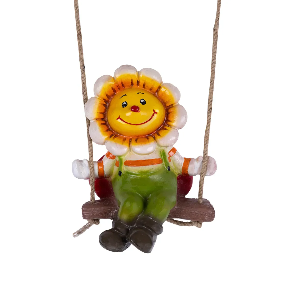 Swing Sun Flower Hanging With Rope- 7.25 X 5 Inches | Resin Home Decor/ Beautiful Wall Hanger For Garden Decor - Image 2