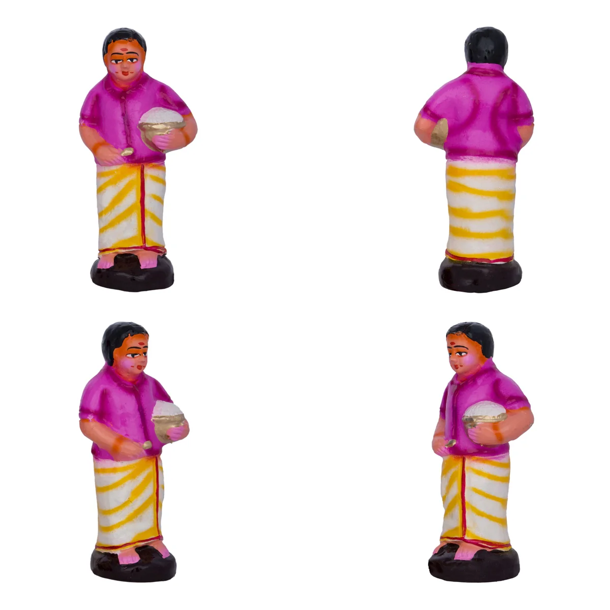 Table Sapadu Clay Golu Bommai Set - 6.5 x 2.5 Inches | Giri Golu Doll/ Navaratri Golu Bomma/Gombe/Bommai - Image 10