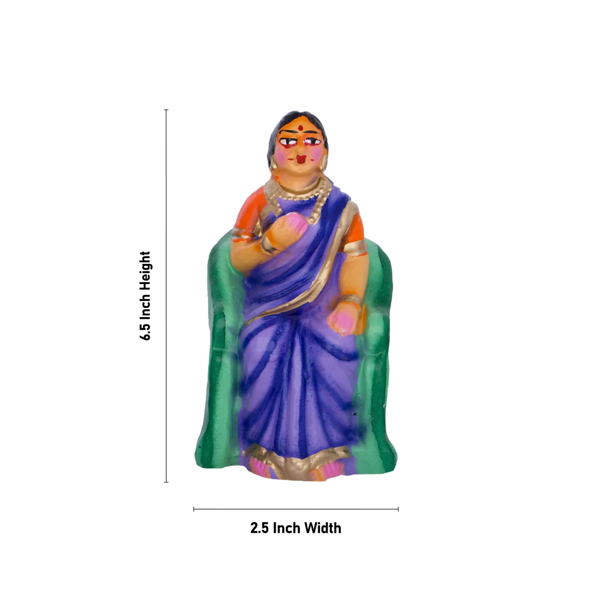 Table Sapadu Clay Golu Bommai Set - 6.5 x 2.5 Inches | Giri Golu Doll/ Navaratri Golu Bomma/Gombe/Bommai - Image 8