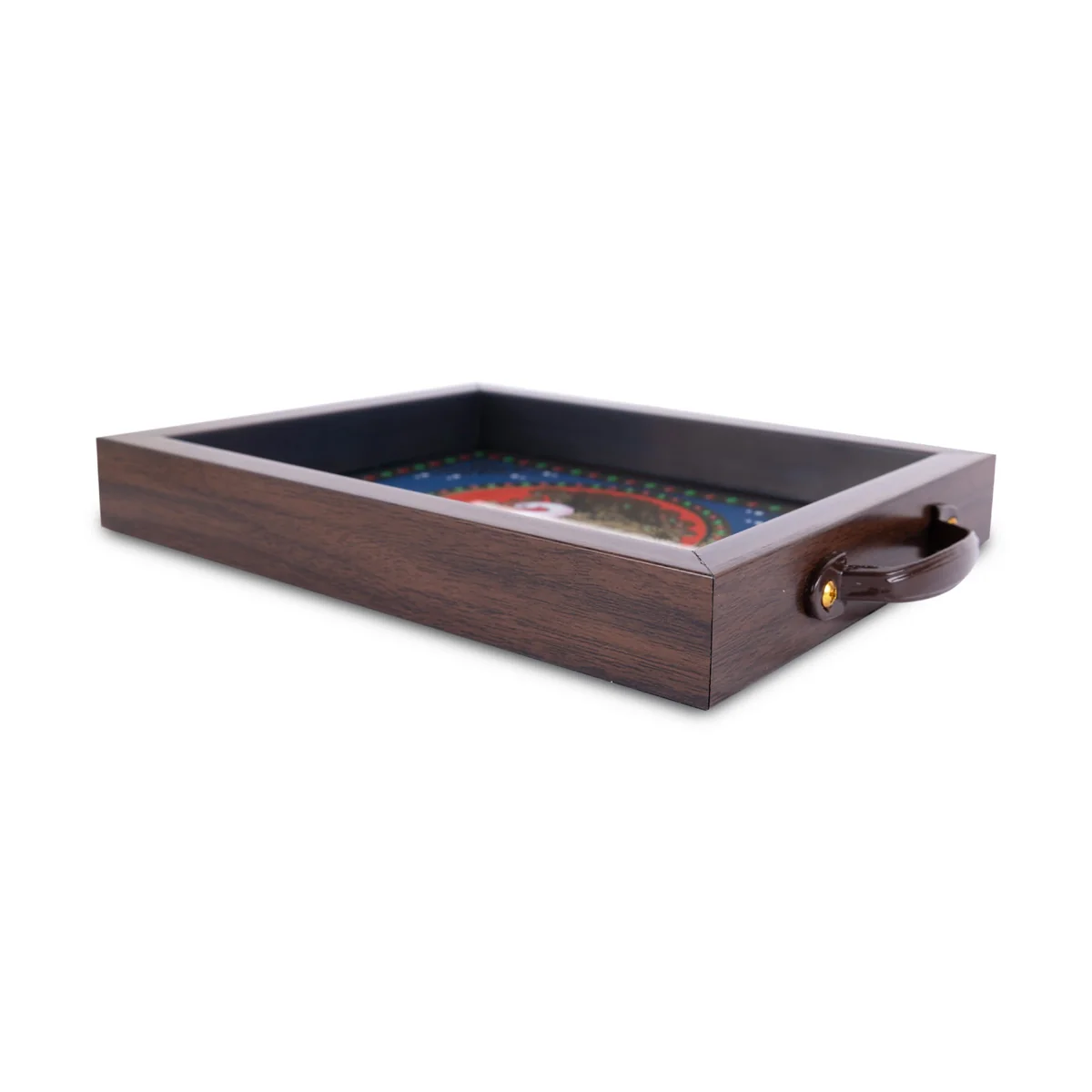 Tanjore Glass Painting Tray-1.25 X 9 X 7 Inches | Thanjavur Decorative Plate/Wooden Tray For Home/Assorted Design - Image 9