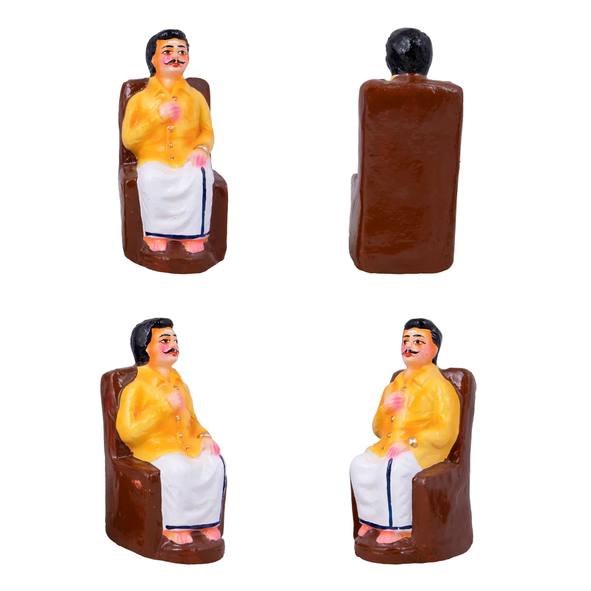 Tea Shop Clay Golu Bommai Set - 7 x 2.5 Inches | Giri Golu Doll/ Navaratri Golu Bomma/Gombe/Bommai - Image 3