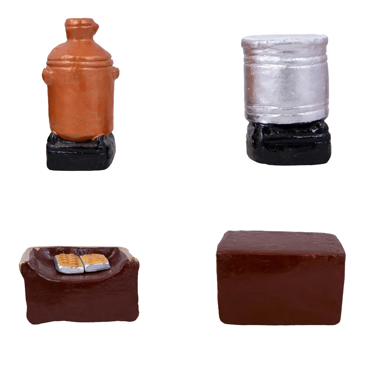 Tea Shop Clay Golu Bommai Set - 7 x 2.5 Inches | Giri Golu Doll/ Navaratri Golu Bomma/Gombe/Bommai - Image 5