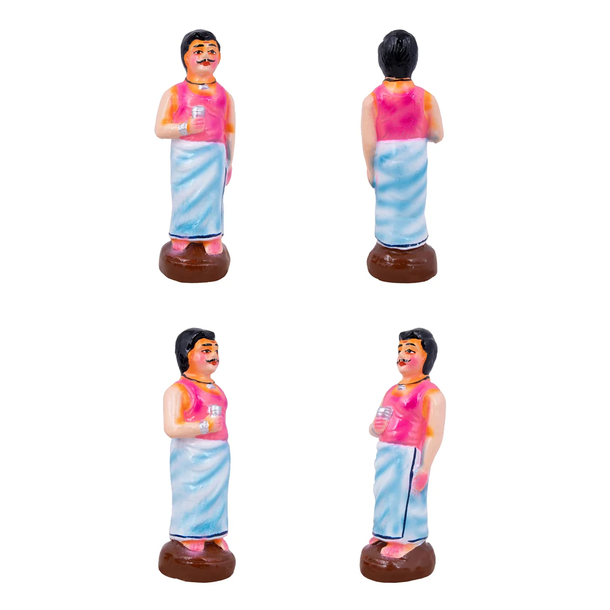Tea Shop Clay Golu Bommai Set - 7 x 2.5 Inches | Giri Golu Doll/ Navaratri Golu Bomma/Gombe/Bommai - Image 6