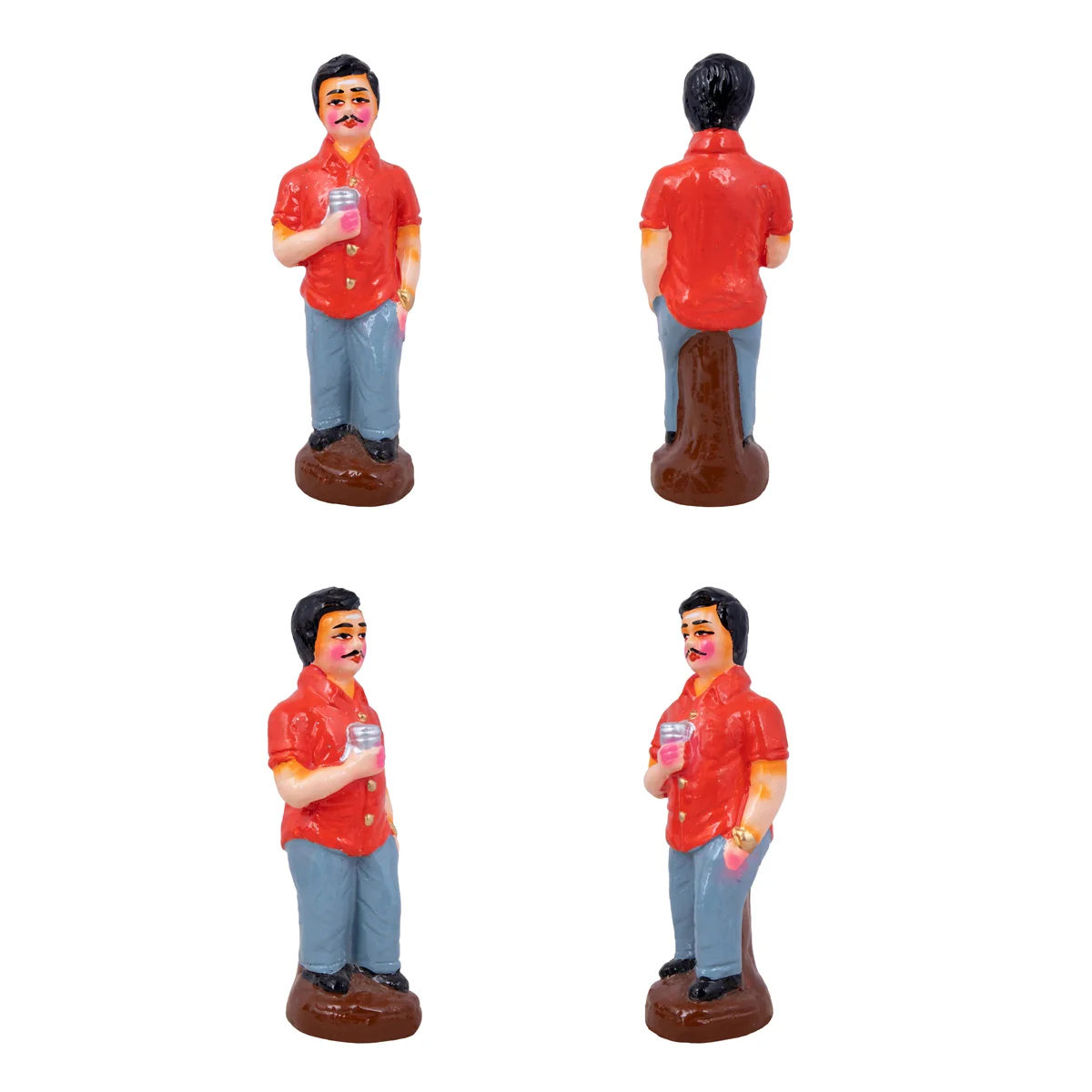 Tea Shop Clay Golu Bommai Set - 7 x 2.5 Inches | Giri Golu Doll/ Navaratri Golu Bomma/Gombe/Bommai - Image 8