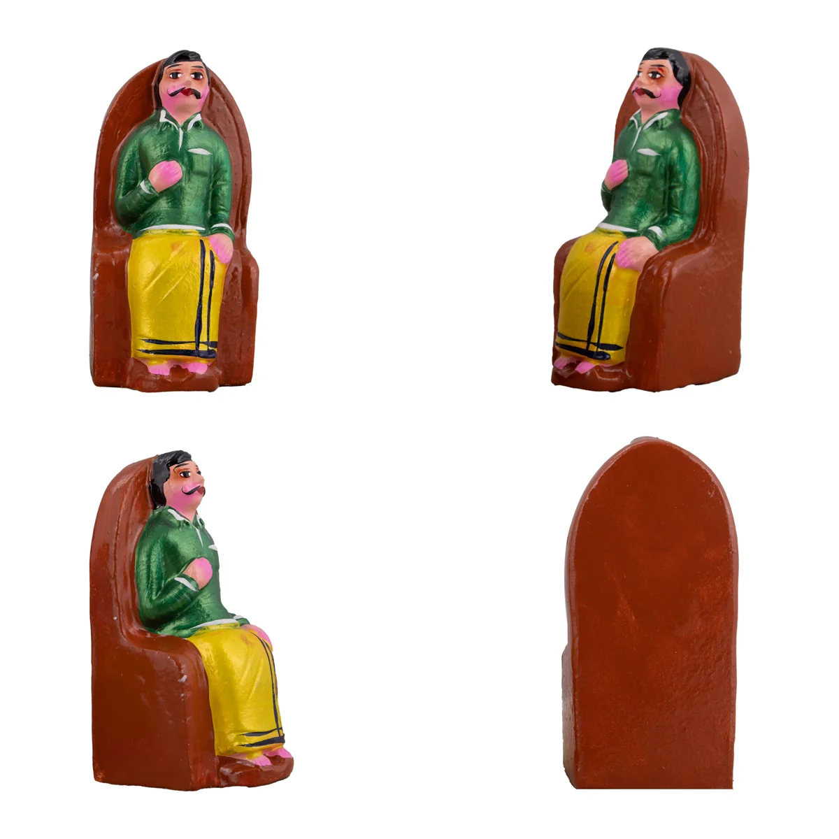 Tea Shop Clay Golu Bommai Set - 7 x 3 Inches | Giri Golu Doll/ Navaratri Golu Bomma/Gombe/Bommai - Image 2
