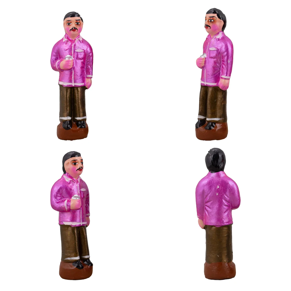 Tea Shop Clay Golu Bommai Set - 7 x 3 Inches | Giri Golu Doll/ Navaratri Golu Bomma/Gombe/Bommai - Image 6