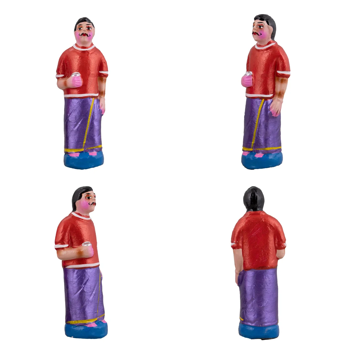 Tea Shop Clay Golu Bommai Set - 7 x 3 Inches | Giri Golu Doll/ Navaratri Golu Bomma/Gombe/Bommai - Image 7