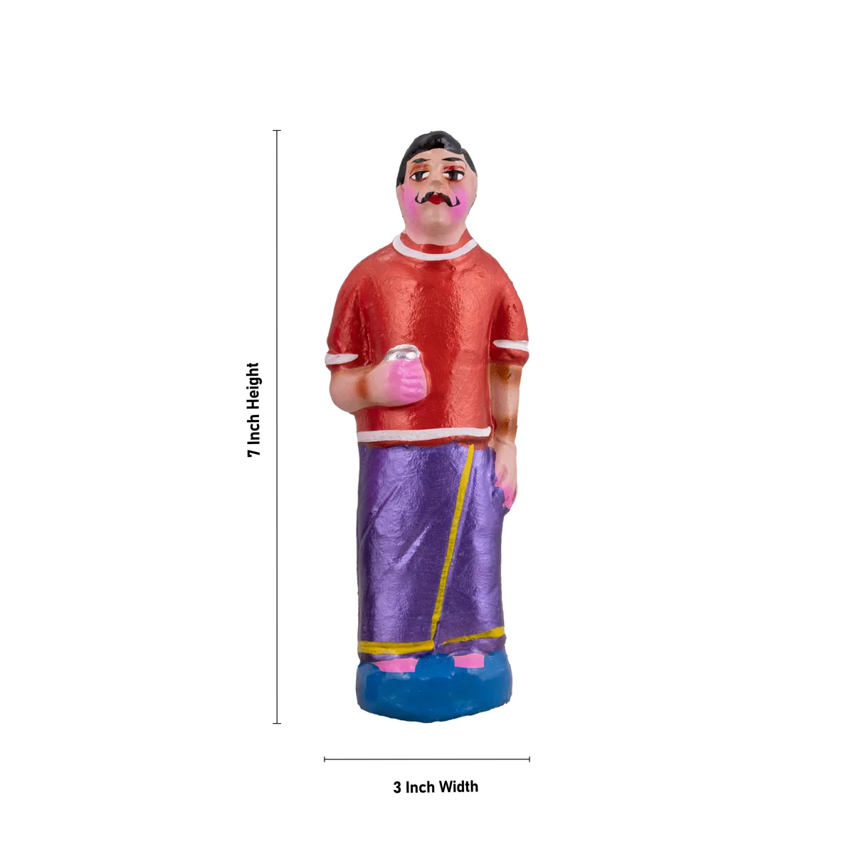 Tea Shop Clay Golu Bommai Set - 7 x 3 Inches | Giri Golu Doll/ Navaratri Golu Bomma/Gombe/Bommai - Image 9