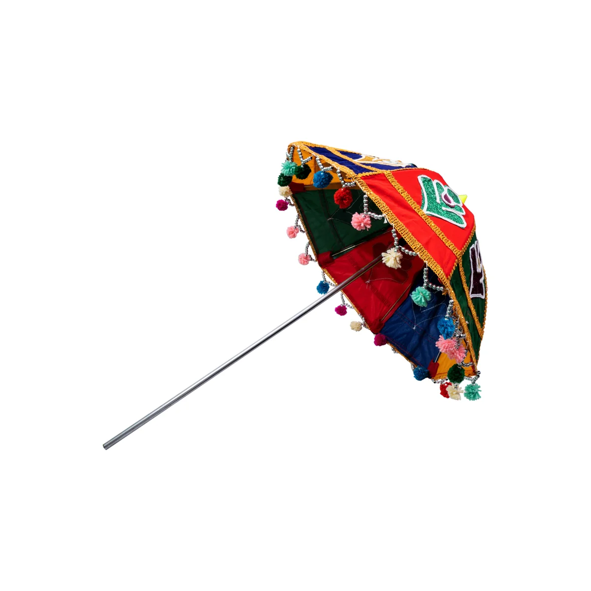 Temple Umbrella - 12 Inches | Decorative Temple Umbrella/ Velvet Utsava Umbrella for Temple - Image 2
