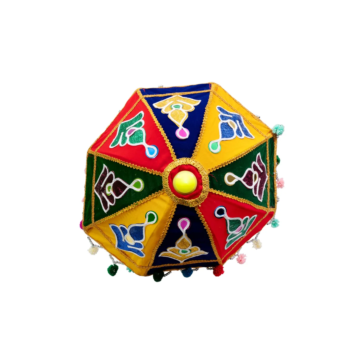 Temple Umbrella - 12 Inches | Decorative Temple Umbrella/ Velvet Utsava Umbrella for Temple - Image 3