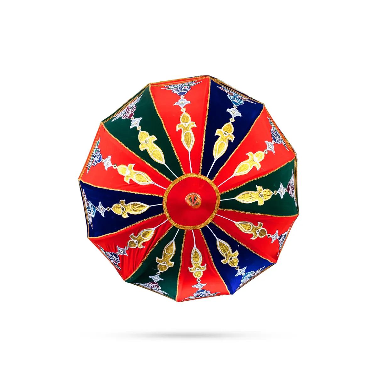 Temple Umbrella - 36 Inches | Velvet Utsava Umbrella / Traditional Festival Umbrella - Image 2