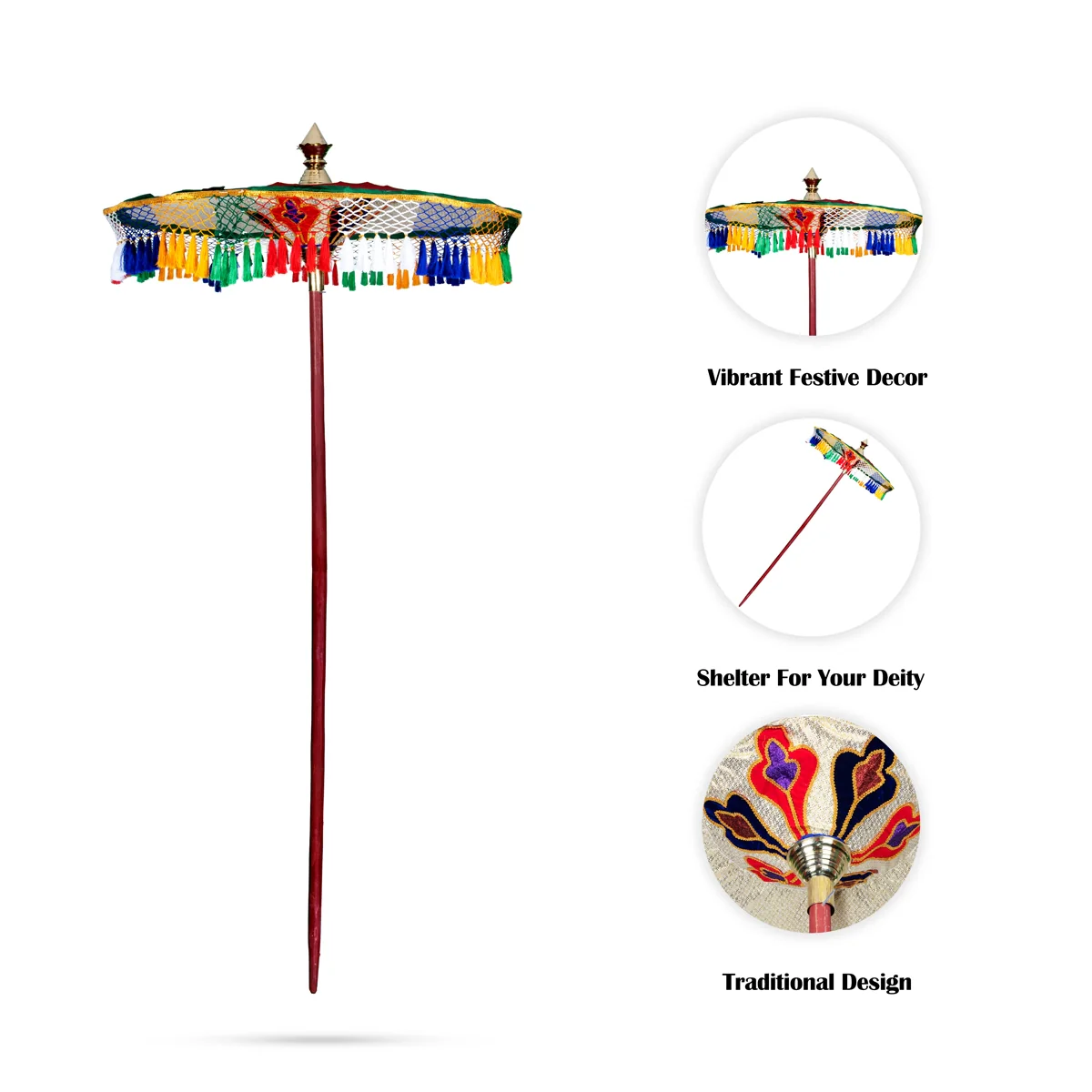 Temple Umbrella - 5 Feet | Kovil Kudai/ Decorative Umbrella/ Utsava Umbrella for Temple - Image 3