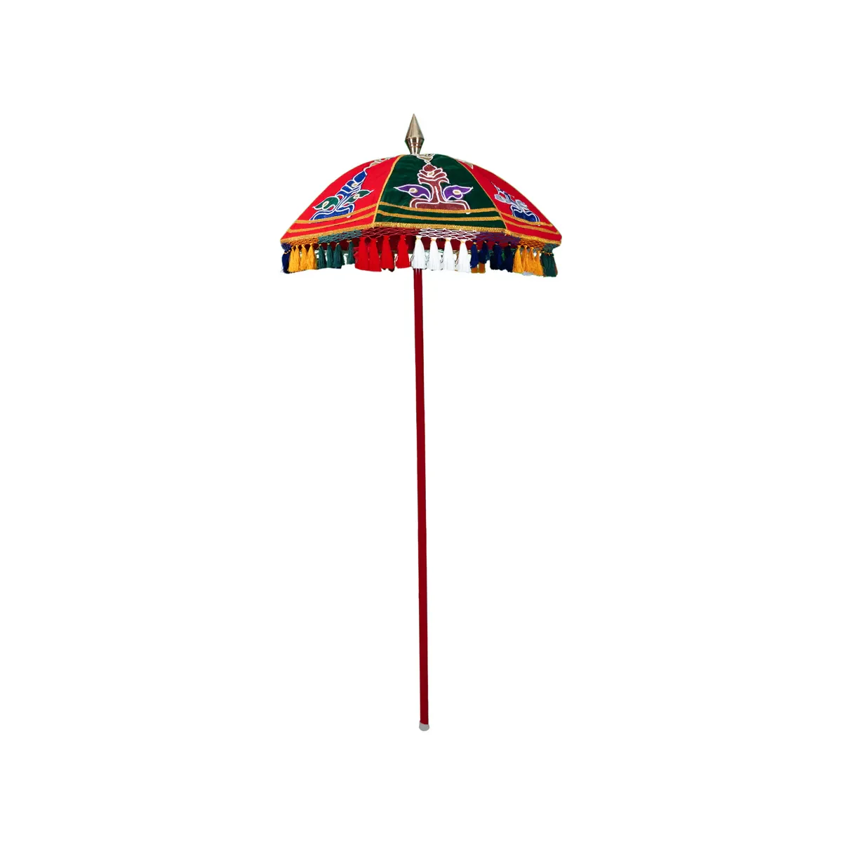 Temple Umbrella With Pirambu - 14 x 10 Inches | Velvet Utsava Umbrella/ Traditional Umbrella for Festival Use