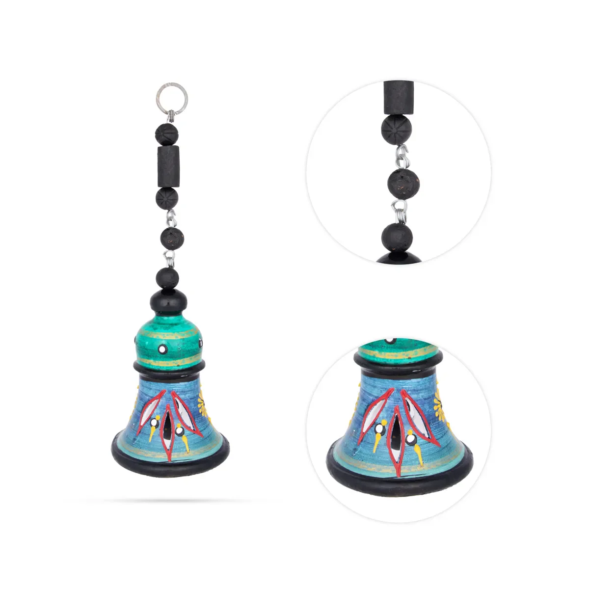 Terracotta Hanging Bell - 12 X 3.5 Inches | Bell Wall Decor/ Clay Terracotta Bell For Home Decoration - Image 2