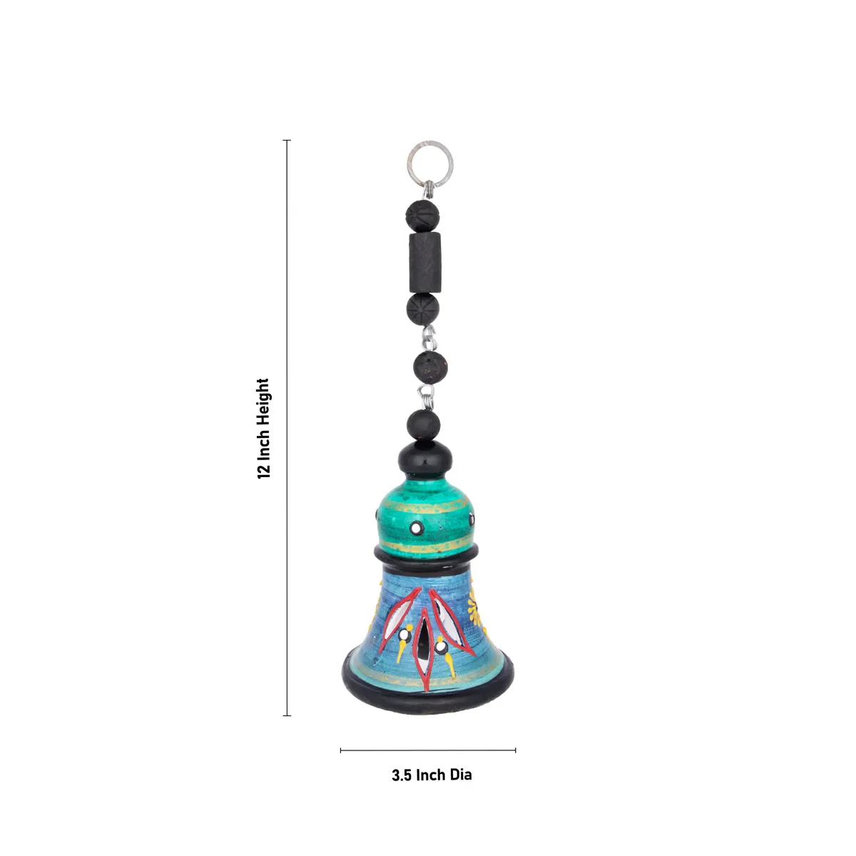 Terracotta Hanging Bell - 12 X 3.5 Inches | Bell Wall Decor/ Clay Terracotta Bell For Home Decoration - Image 3