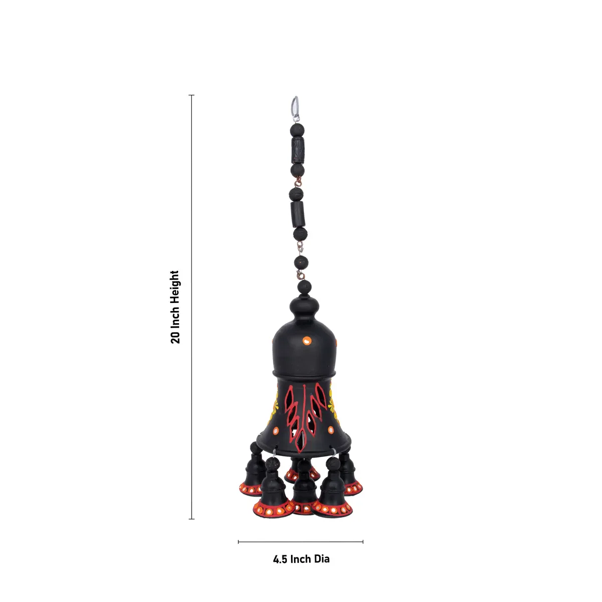 Terracotta Hanging Bell - 20 X 4.5 Inches | Bell Wall Decor/ Clay Terracotta Bell For Home Decoration - Image 3