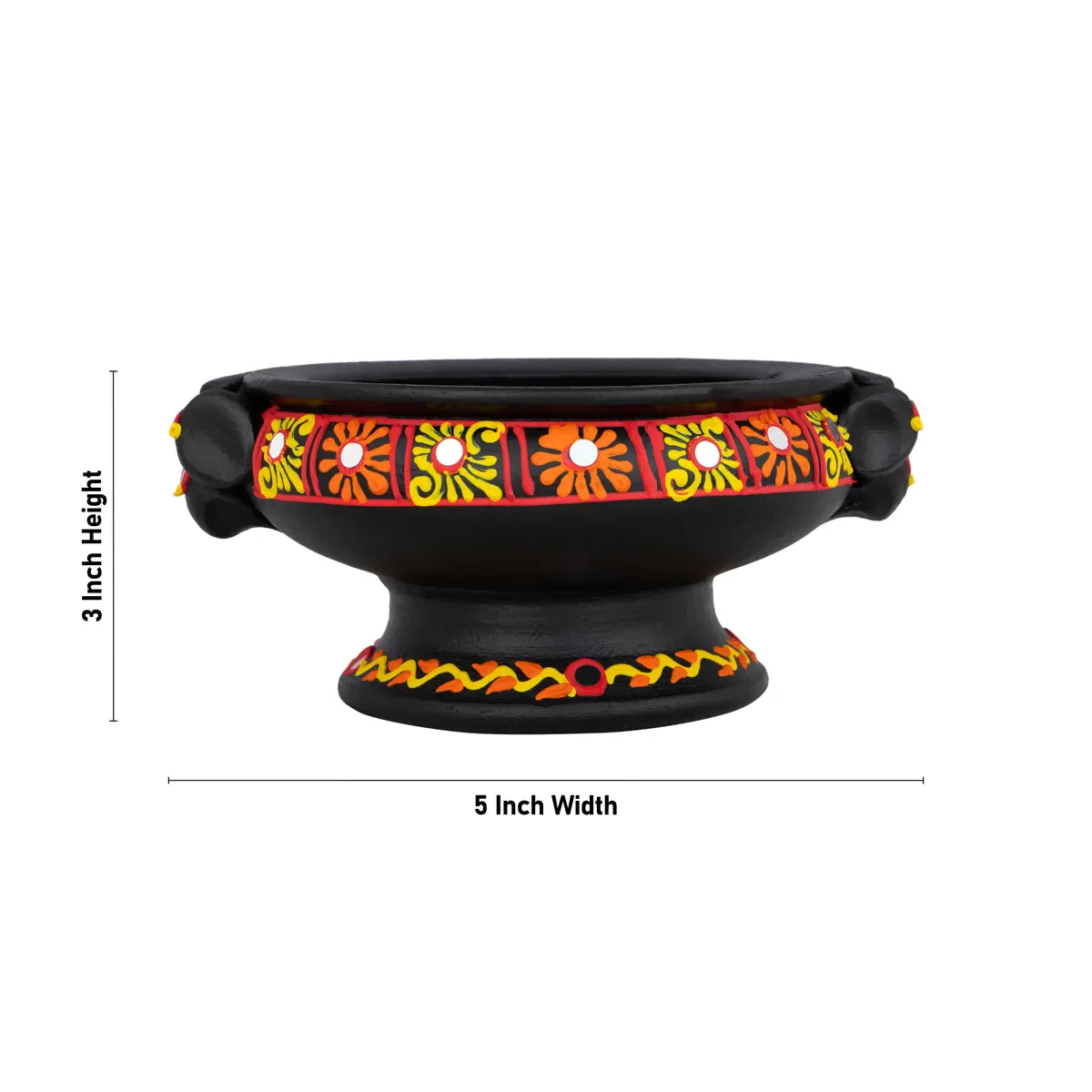 Terracotta Uruli With Base - 3 x 5 Inches | Clay Flower Pot/Decorative Urli/Traditional Bowl for Festive Décor - Image 4