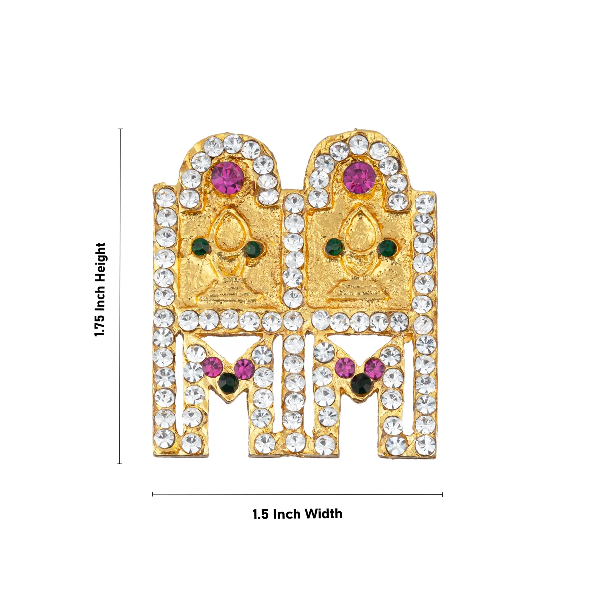 Thali Mangalsutra - 1.75 x 1.5 Inches | Mangala Sutra Thali/ Multicolour Stone Thaali for Deity - Image 2