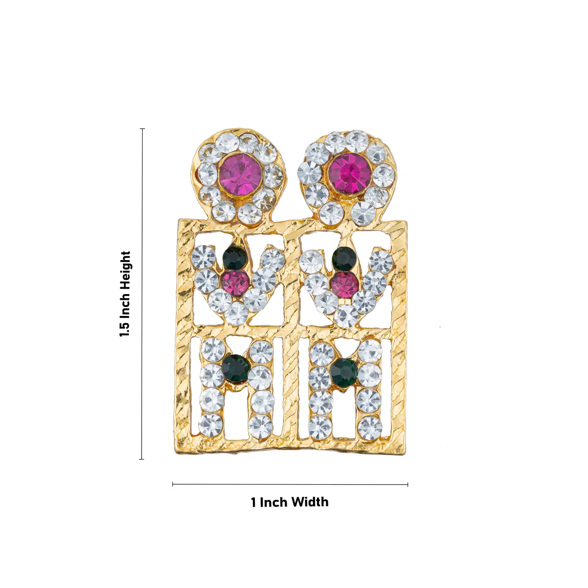 Thali Mangalsutra - 1.5 x 1 Inches | Mangala Sutra Thali/ Multicolour Stone Thaali for Deity - Image 2