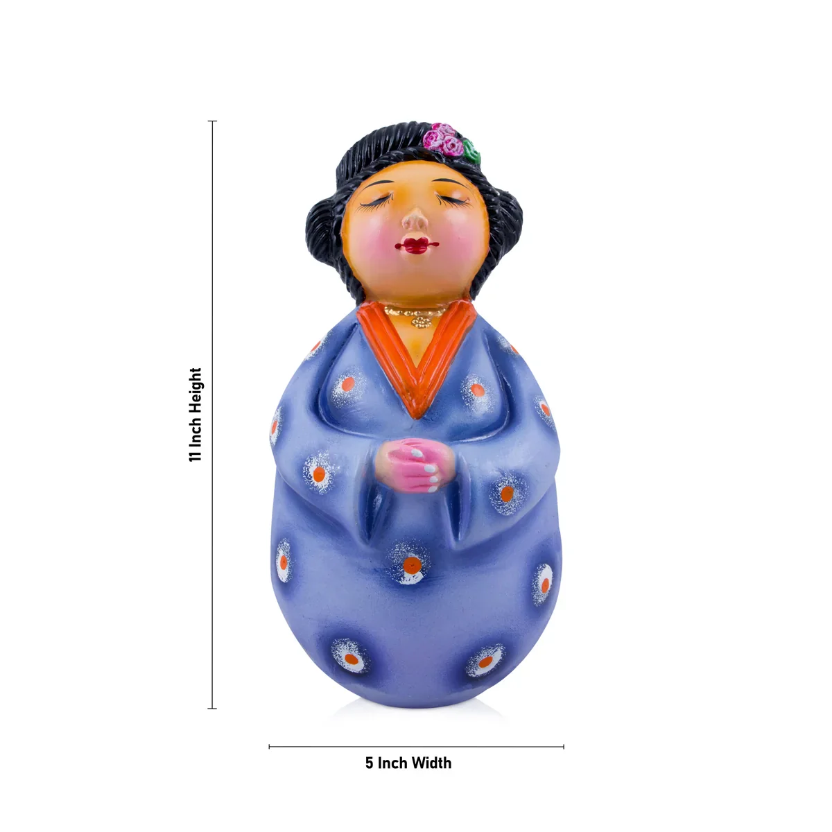 Thanjavur Dancing Doll Paper Mache Golu Bommai - 11 Inches | Giri Golu Doll/ Navaratri Golu Bomma/Gombe/Bommai - Image 5
