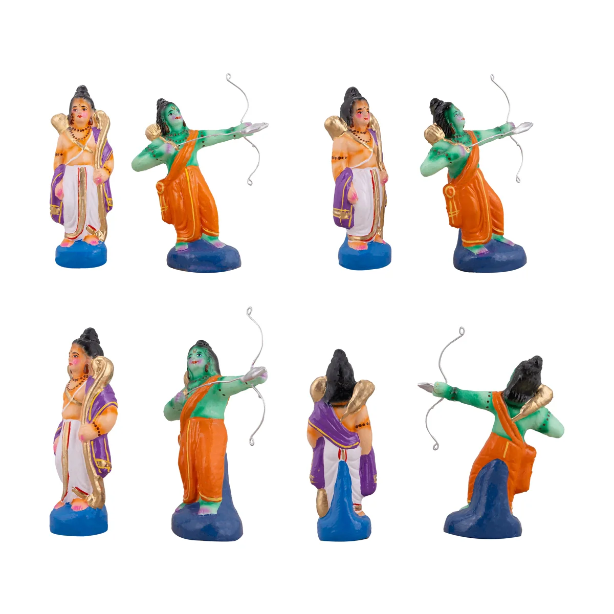 Tharka Vatham Clay Golu Bommai Set - 15 x 4 Inches | Giri Golu Doll/ Navaratri Golu Bomma/Gombe/Bommai - Image 3