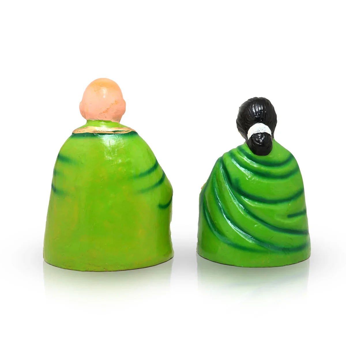 Thatha Paati Clay Golu Bommai Pair - 10 Inches | Giri Golu Doll/ Navaratri Golu Bomma/Gombe/Bommai - Image 4
