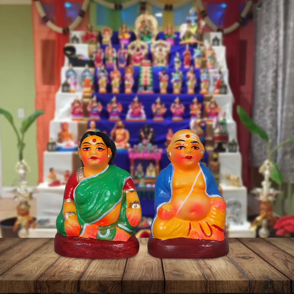 Thatha Paati Pair - 4 Inches | Giri Golu Statue/ Clay Statue/ Chettiyar Chettichi/ Navarathri Doll - Image 6