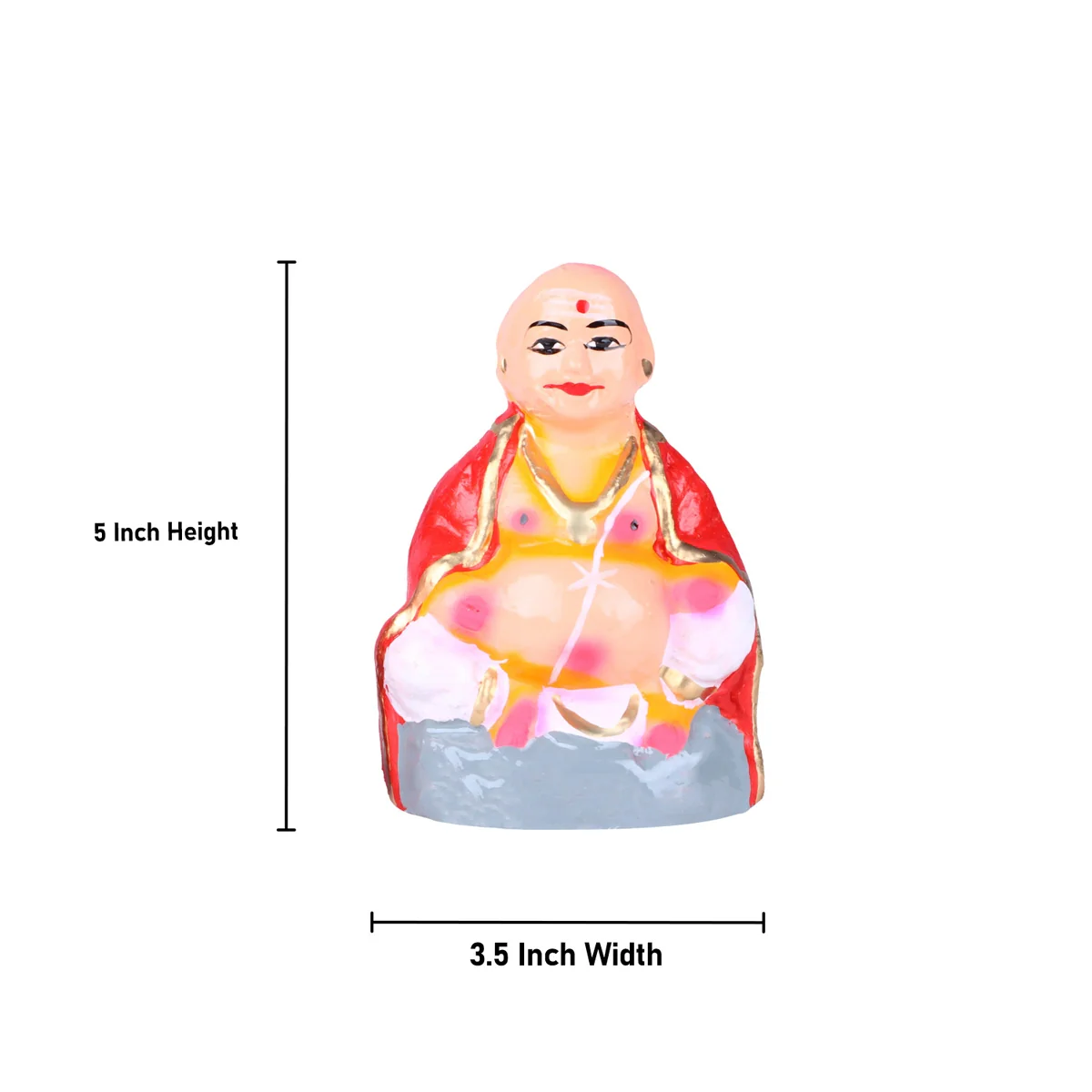 Thatha Patti Clay Golu Bommai Pair - 5 x 3.5 Inches | Giri Golu Doll/ Navaratri Golu Bomma/Gombe/Bommai - Image 5