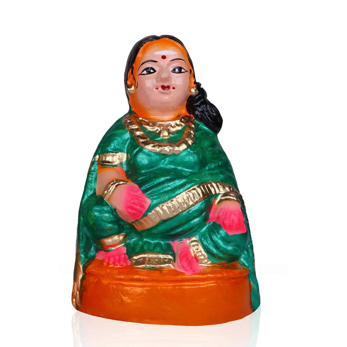 Thatha Patti Clay Golu Bommai Pair - 6 x 3.5 Inches | Giri Golu Doll/ Navaratri Golu Bomma/Gombe/Bommai - Image 6