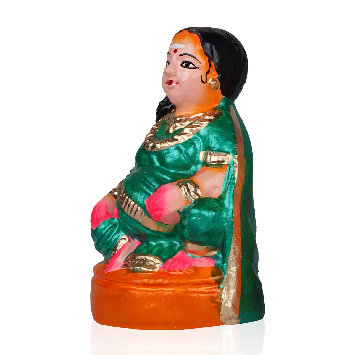 Thatha Patti Clay Golu Bommai Pair - 6 x 3.5 Inches | Giri Golu Doll/ Navaratri Golu Bomma/Gombe/Bommai - Image 8